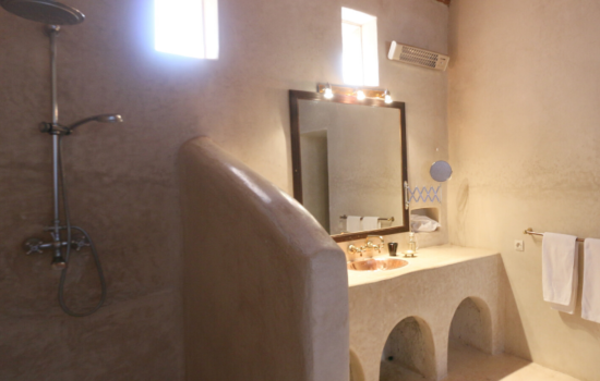 bathroom sink and shower yoga holiday Marrakech