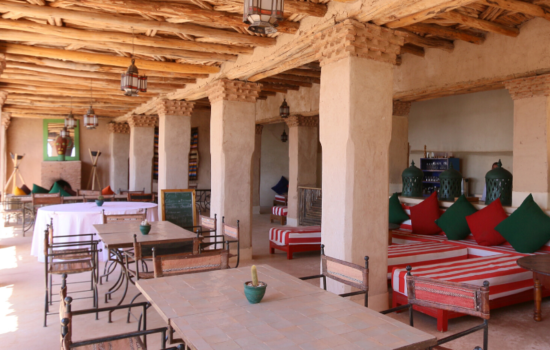outdoor dining area and tables yoga holiday Marrakech