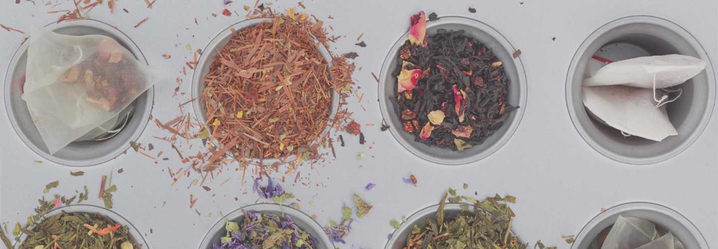herbal teas in different cups