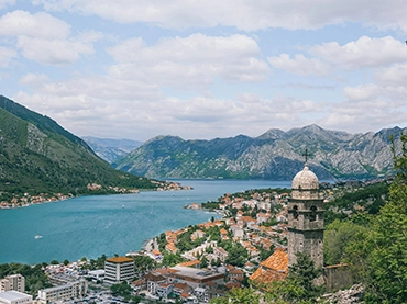 kotor bay views of the fjord in montenegro