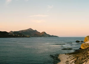 sunset in almeria with calm seas